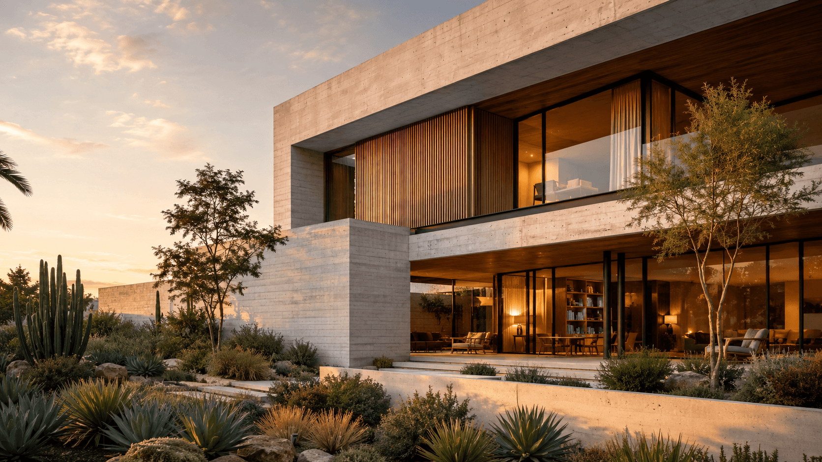 Residência contemporânea integrada à paisagem